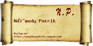 Némedy Patrik névjegykártya