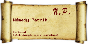 Némedy Patrik névjegykártya